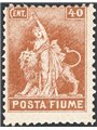 Fiume 1919 Allegorie 40 c. bruno "Posta Fiume" n° 52/III Cert. CiBaFil Cat. € 5.000 (*)