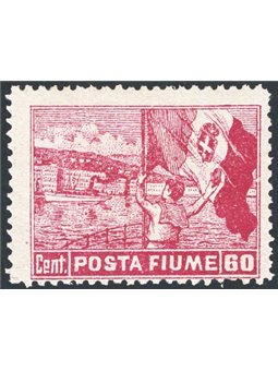 Rijeka 1919 Views 60 c. carmine “Posta Fiume” perforated 13 no. 52/Ic Cert. CiBaFil Cat. € 2,500 (**)