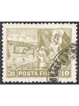 Rijeka 1919 Allegories 10 c. olive perforated 112¼x13 series no. 56/Iab Cert. CiBaFil Cat. € 1. 250 (U)