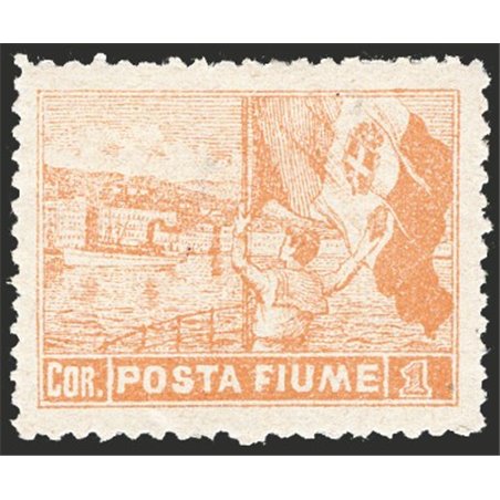 Fiume 1919 Allegorie 1 c. bruno arancio dent. 12¼x12½ combinazione di dentellatura molto rara e non catalogata (n° 58) ma menzio