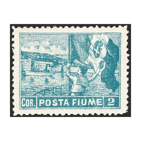 Fiume 1919 Allegorie 2 c. azzurro dent. 12½,combinazione di dentellatura molto rara e non catalogata (n° 59) ma menzionata Cert.