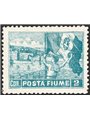 Rijeka 1919 Allegories 2 c. light blue perforation 12¼x12¾ a very rare and unlisted combination of perforations (no. 59) mention