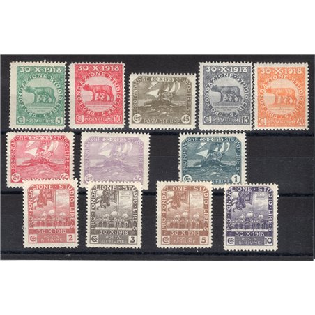 Rijeka 1919 Plebiscite series no. 62/73 – CiBaFil Certificate Cat. €3,500 (**)