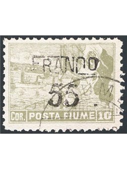 Rijeka 1919/20 Views overprinted 55 c. on 10 c. olive perforation 10½ no. 87/I certified CiBaFil Cat. €2,000 (U)