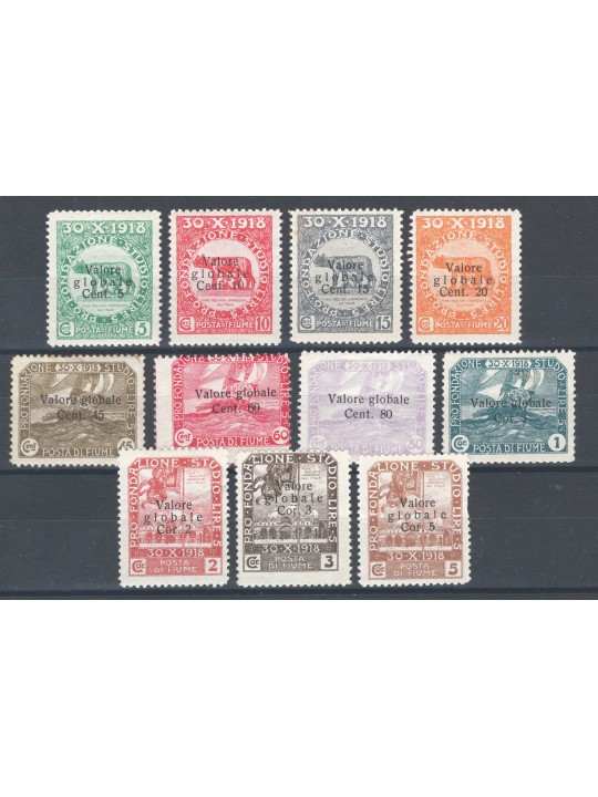 Rijeka 1919 Fondazione Studio overprint series no. 88/98 Cat. 80 (*)