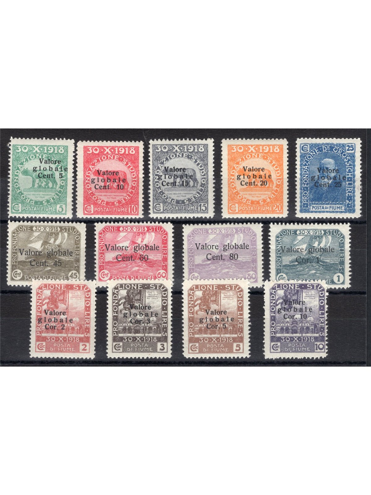Rijeka 1920 Foundation Study overprint series no. 99/111 Cert. Biondi Cat. €650 (**)