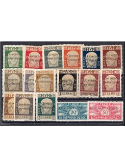 Fiume 1921 D’Annunzio and Knights series no. 149/63 + Ex 5/6 Biondi Certificate Cat. € 1,050 (*)