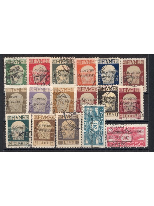 Fiume 1921 D’Annunzio and Knights series no. 149/63 + Ex 5/ 6 Biondi Certificate Cat. €900 (U)