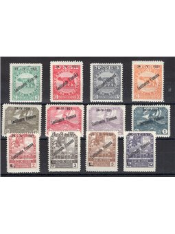 Fiume 1921 Stamps from the ‘Fondazione Studio’ series with the overprint “24 4 1921 Costituente Fiumana” series no. 164/75 Biond