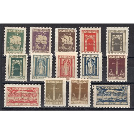 Fiume 1923 San Vito series No. 190/201 + Ex 7/8 certified by Biondi Cat. €825 (**)