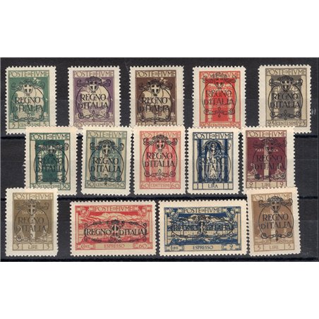 Fiume 1924 San Vito overprint serial no. 202/13 + Ex 9/10 Cat. € 275 (**)