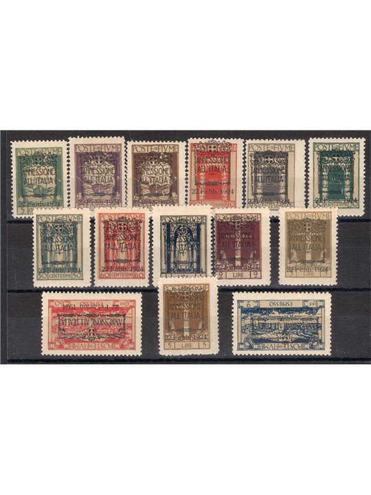 Fiume 1924 S. Vito serial no. 214/25 + Ex 11/12 Cat. €275 (**)