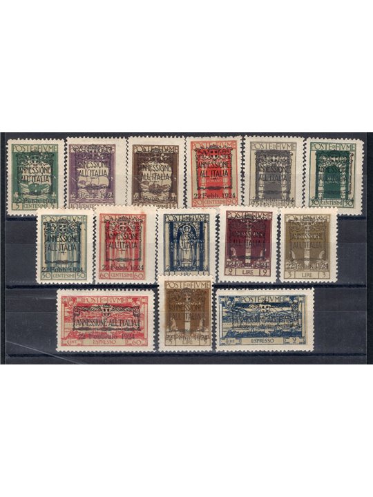 Rijeka 1924 San Vito overprint serial no. 214/25 + Ex 11/12 Cat. €110 (*)