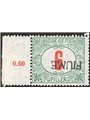 Fiume 1918/19 Segnatasse 6 f. con soprast. a mano capovolta ”Fiume” del 2° tipo n° 7/IIa Cert. Apicella. (**)