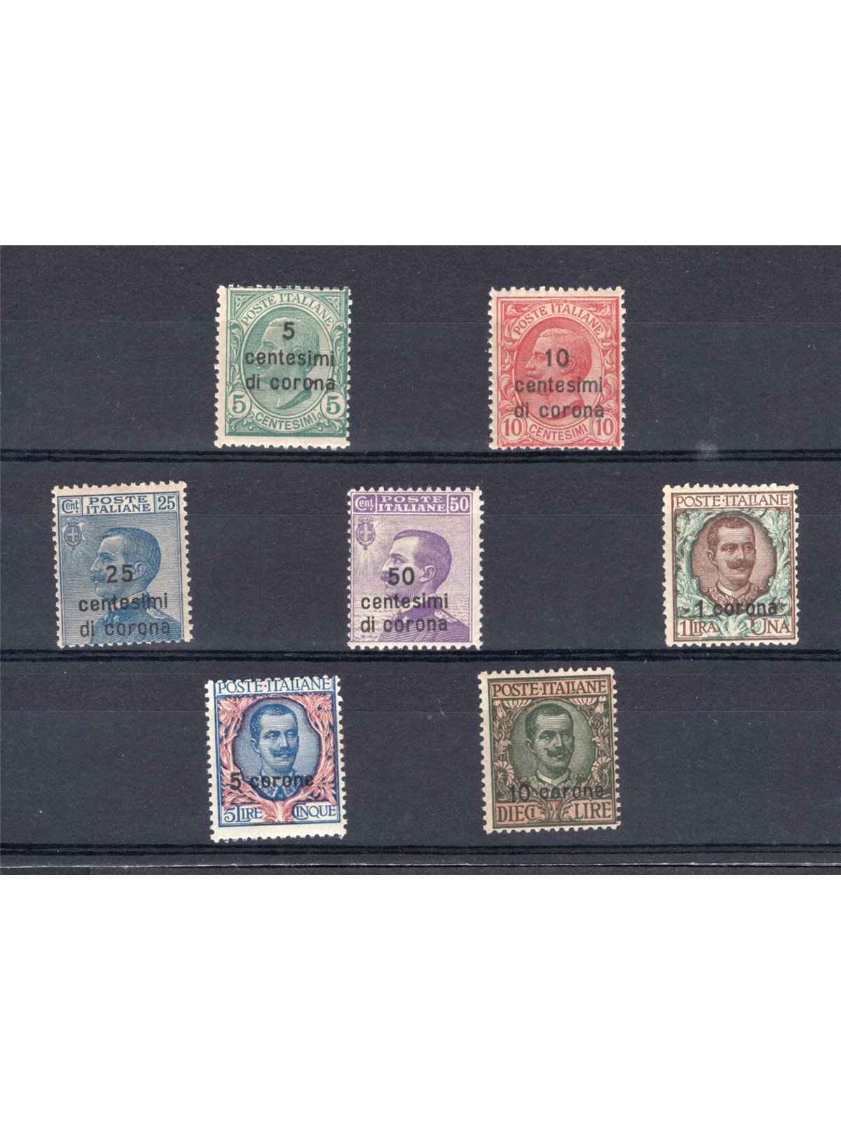 Dalmatia 1919/22 Series overprint No. 2/8 CiBaFil Cert. Cat. €600 (**)
