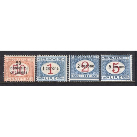Dalmazia 1922 Segnatasse soprast. serie n° 1/4 Cat. € 260 (*)