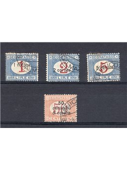 Dalmatia 1922 Overprinted tax stamp series no. 1/4 Biondi Cert. Cat. €650 (U)