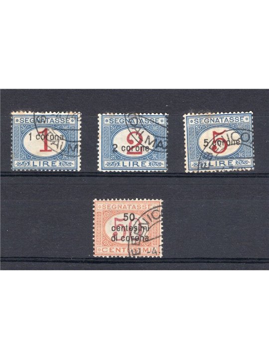 Dalmatia 1922 Overprinted tax stamp series no. 1/4 Biondi Cert. Cat. €650 (U)