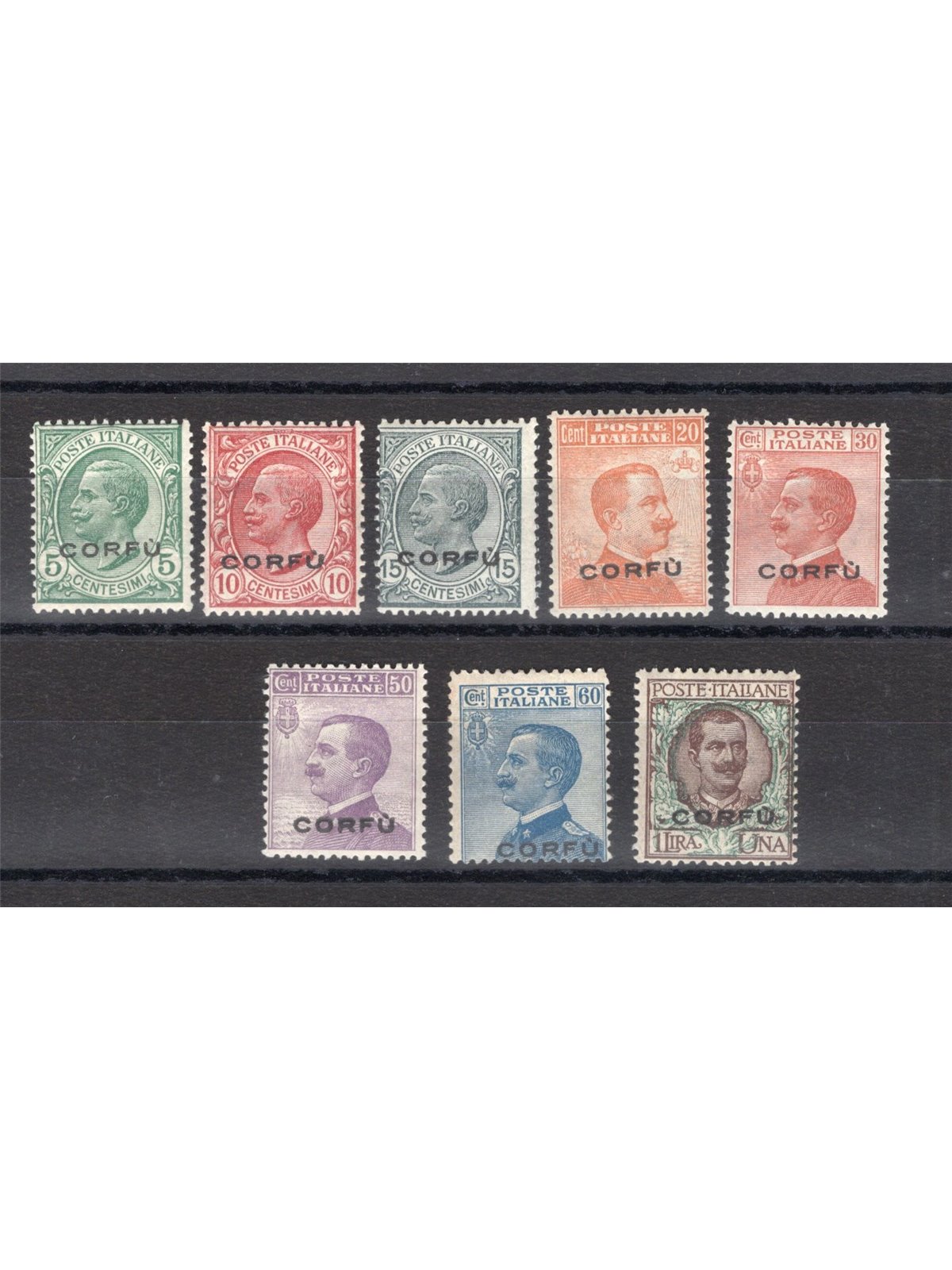 Corfu Italian Military Occupation 1923 Overprint series no. 1/8 CiBaFil certified Cat. €325 (**)