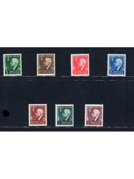 Albania 1942 Italian-Albanian Union series no. 30/36 CiBaFil Certificate CiBaFil Cat. €375 (**)