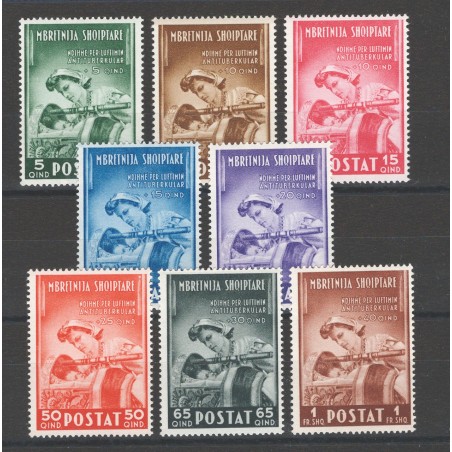 Albania 1943 Antiturbercolari serie n° 38/45 Cat. € 75 (**)