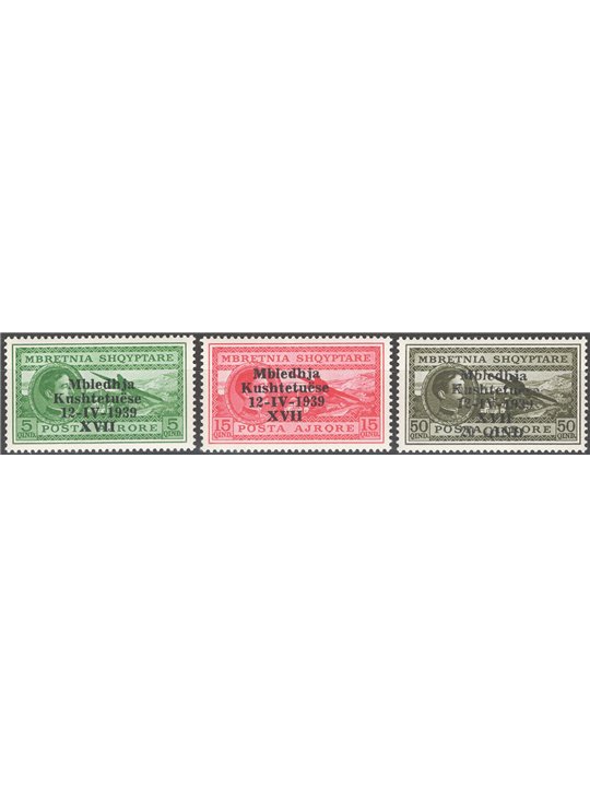 Albania 1939 P.A. Constituent Assembly series no. 1/3 Cat. €75 (**)