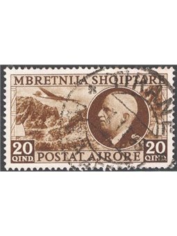 Albania 1939 P.A. Vitt. Emanuele 20 q. bruno n° 4 Cat. € 110 (U)