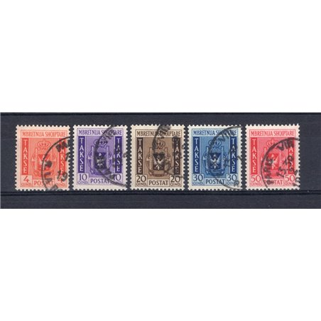 Albania 1940 Postage due (coat of arms) series no. 1/5 CiBaFil certified Cat. €1,200 (U)