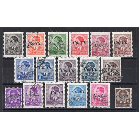 Ljubljana 1941 Yugoslavia stamps overprinted “Co. Ci.” series no. 1/17 Biondi cert. cat. €1,325 (U)