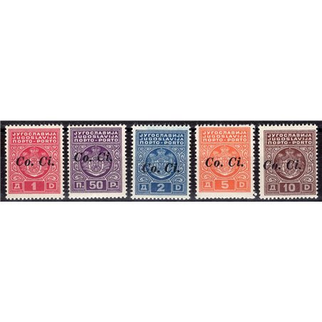 Ljubljana 1941 Tax stamp with overprint “Co. Ci.” series no. 1/5 Cat. €150 (**)