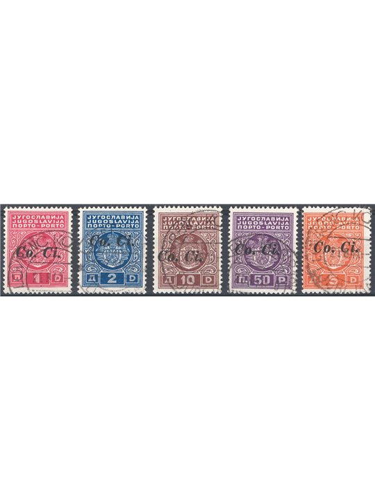 Lubiana 1940 Segnatasse soprast. “Co. Ci” serie n° 1/5 Cat. € 80 (U)