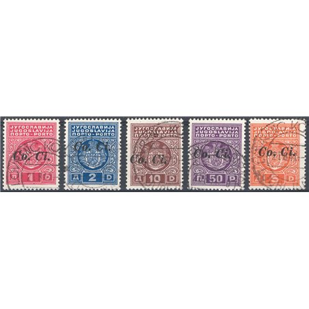 Lubiana 1940 Segnatasse soprast. “Co. Ci” serie n° 1/5 Cat. € 80 (U)