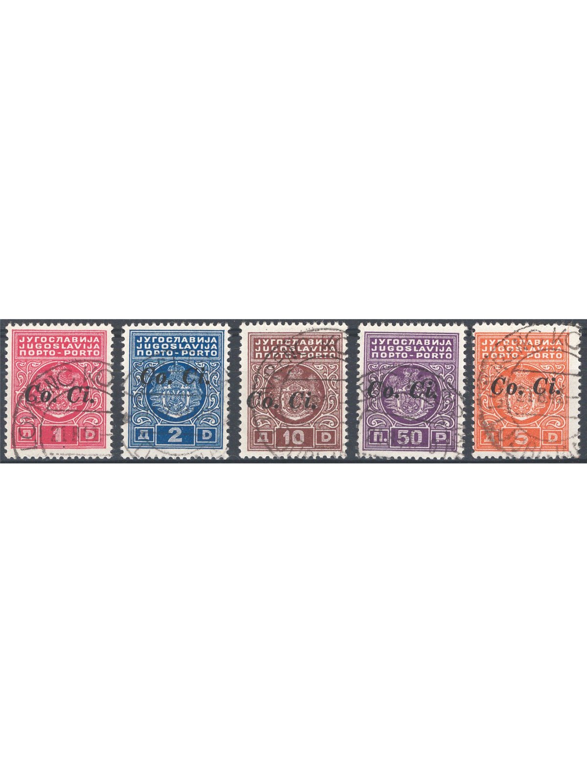 Ljubljana 1940 Tax stamp with overprint “Co. Ci” series no. 1/5 Cat. €80 (U)