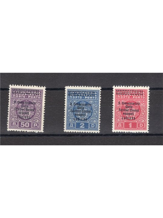 Ljubljana 1941 Yugoslav tax stamp with overprint series no. 11/13 CiBaFil certificate Cat. €300 (**)