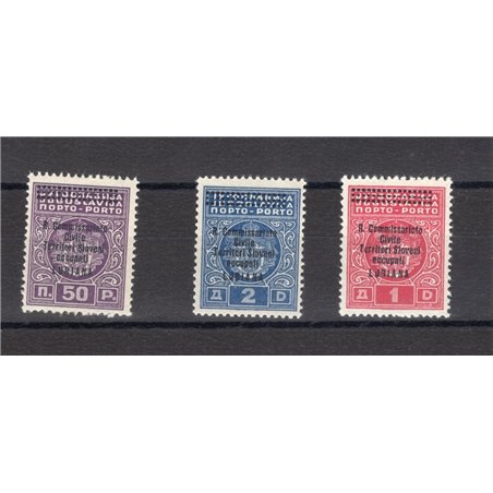Ljubljana 1941 Yugoslav tax stamp with overprint series no. 11/13 CiBaFil certificate Cat. €300 (**)