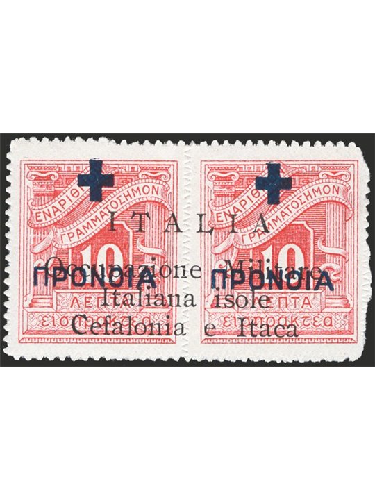 Cefalonia e Itaca Argostoli 1941 Francobolli di Grecia Previdenza soprast. n° 28 Cert. CiBaFil Cat. € 1.100 (**)