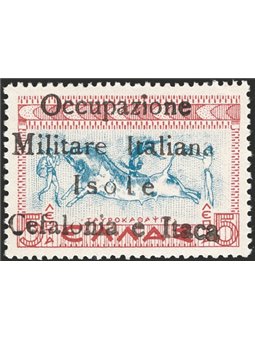Cefalonia e Itaca Emissione di Itaca 1941 Mitologica 5 l. bruno rosso e azzurro con soprast. a mano “Occupazione Militare Italia