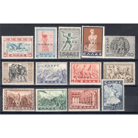 Corfù Occup. Militare Italiana 1941 Mitologica soprast. serie n° 19/31 Cert. Biondi Cat. € 1.400 (*)