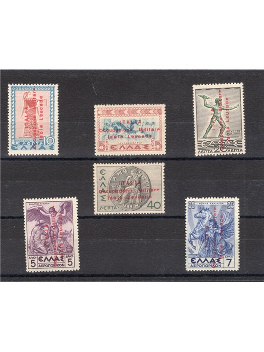 Military Occupation of Lefkada Island 1941 Greek ‘Mythological’ series stamps with unauthorised overprint “Italy Military Occupa