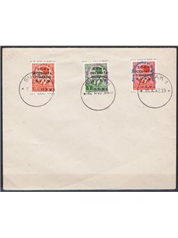 Fiumano Kupa Zone 1942 Philatelic letter franked with the National Organisation for Motherhood and Childhood series nos. 36/38 c