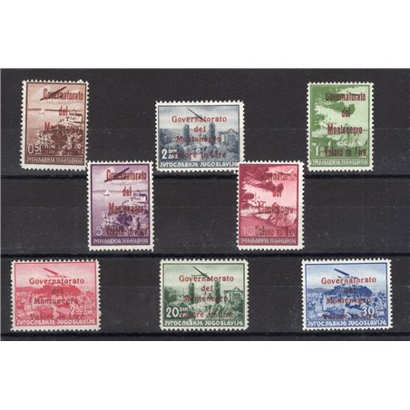 Montenegro 1941 P.A. soprast. serie n° 18/25 Cert. Biondi Cat. € 8.000 (**)
