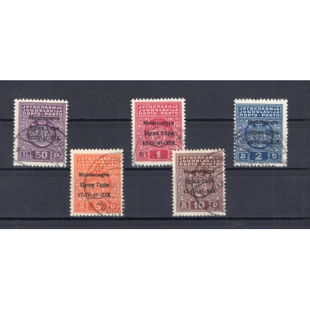 Montenegro 1941 Revenue stamp with bilingual overprint “Montenegro 17 IV 41 XIX” series no. 1/5 CiBaFil certified Cat. €700 (U)