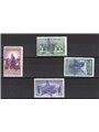 Uncancelled Montenegro Partisans of Ivangrad 1943/44 Legionnaires with a violet overprint of a large CEI star series no. 50/53. 