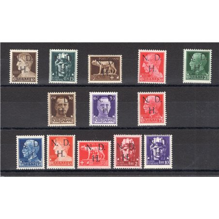 Jugoslava Primosten 1944 Imperiale con soprast. a mano "N.D.H." tiratura 20 serie CEI serie n° 1/13. Firm. Chia Cert. Biondi Cat