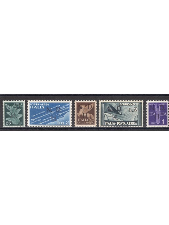 Jugoslavia Primosten 1944 P.A. Pegaso con soprast. a mano “N.D.H.” tiratura 20 serie CEI serie n° 14/18. Firm. Chia Cert. Biondi