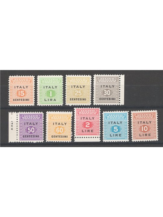 Sicilia 1943 Cifra al centro serie n° 1/9 Cat. € 50 (**)