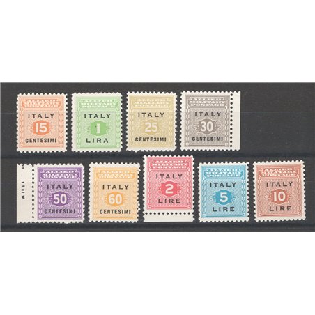 Sicilia 1943 Cifra al centro serie n° 1/9 Cat. € 50 (**)