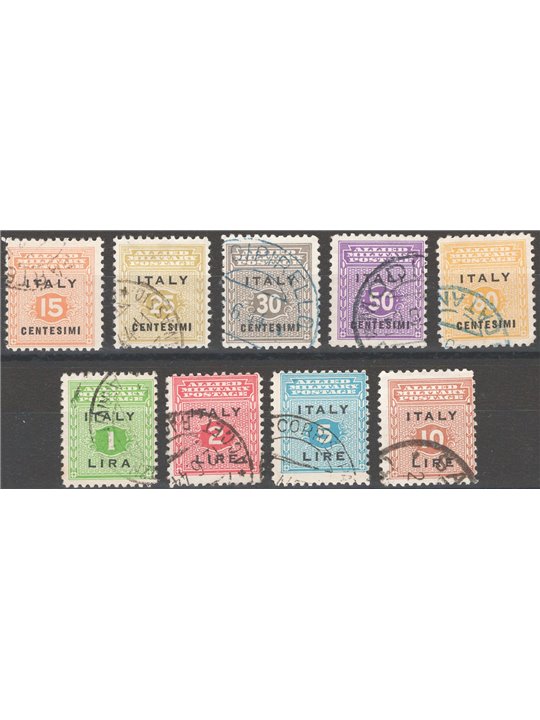 Sicilia 1943 Cifra al centro serie n° 1/9 Cat. € 65 (**)