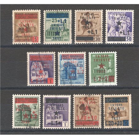 Trieste Monumenti distrutti soprast. serie n° 1/11 Cat. € 90 (U)