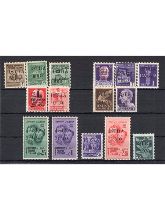 Istria (Pula) 1945 Overprint series no. 22/36 Cert. CiBaFil Cat. €500 (*)